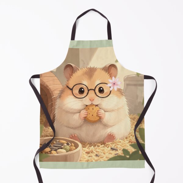 Item preview, Cute Hamster with Glasses Eating a Cookie designed and sold by Runa :).