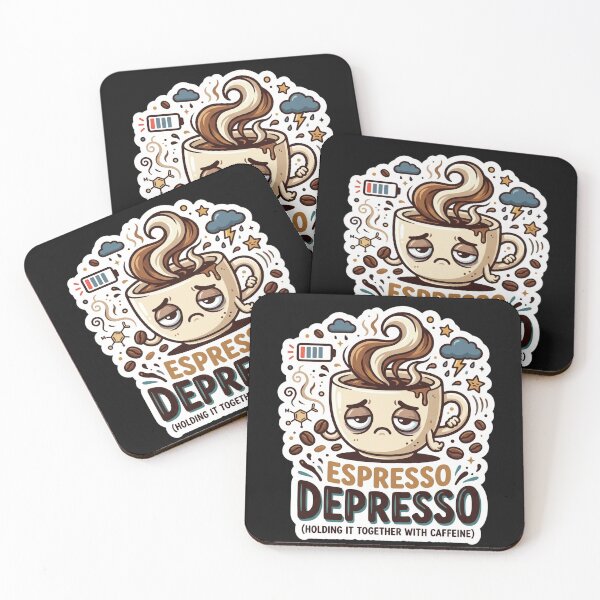 Item preview, Espresso Depresso Funny Coffee Lover Design designed and sold by Pixel Analytics.