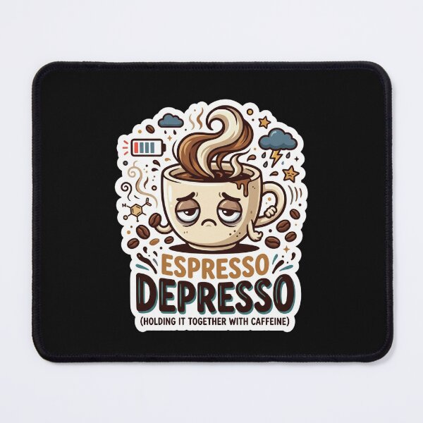 Item preview, Espresso Depresso Funny Coffee Lover Design designed and sold by Pixel Analytics.