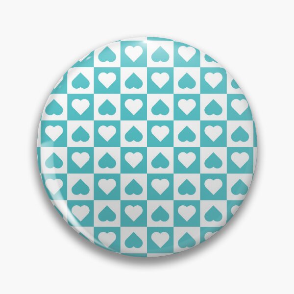 Item preview, White and Aqua checkered hearts designed and sold by pattern-archive.