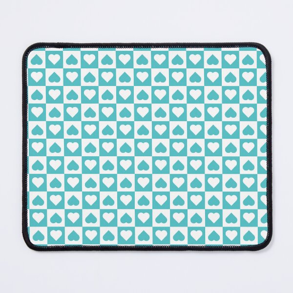 Item preview, White and Aqua checkered hearts designed and sold by pattern-archive.