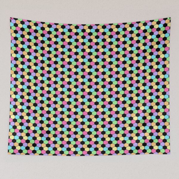 Item preview, Colourful Pastel Soccer Ball Hexagon Pattern  designed and sold by BlackthornDsign.