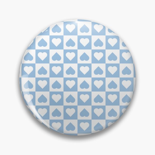 Item preview, White and Baby Blue checkered hearts designed and sold by pattern-archive.