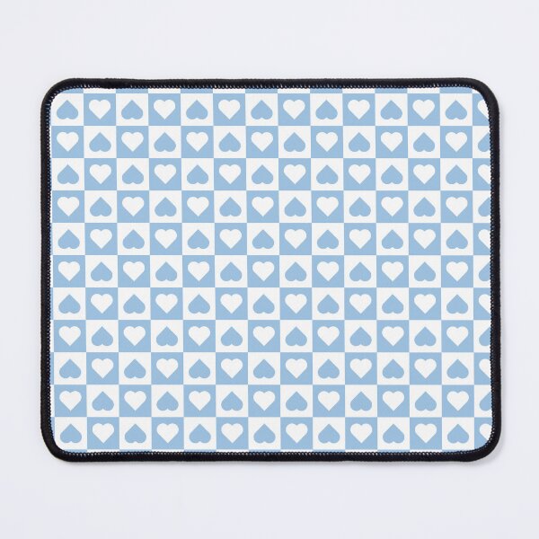 Item preview, White and Baby Blue checkered hearts designed and sold by pattern-archive.