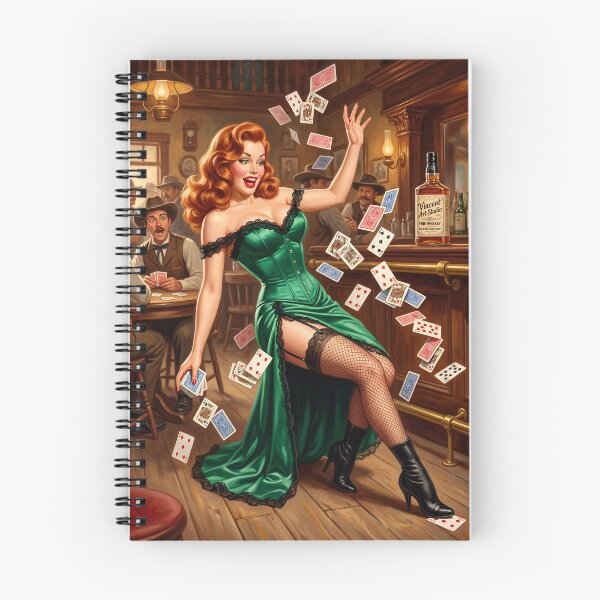 Item preview, Vintage Saloon Poker Pin-Up Girl Green Dress Wall Art designed and sold by Vincent-68.