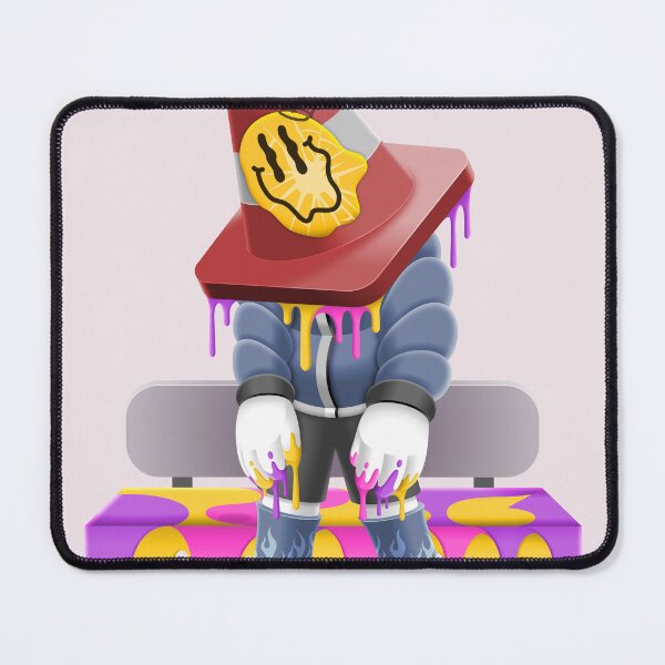 Item preview, Melting Traffic Cone Character On Bench designed and sold by Lexkon Liu's art.