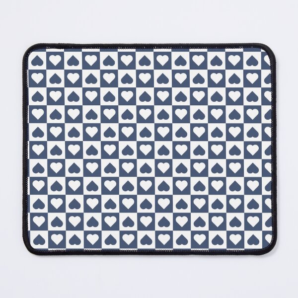 Item preview, White and Blue checkered hearts designed and sold by pattern-archive.