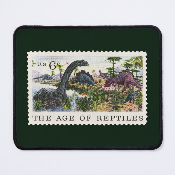 Item preview, Age of Reptiles Dinosaur Stamp Vintage Prehistoric Wildlife Postal Art Design designed and sold by Schulz Lightprint Studio.