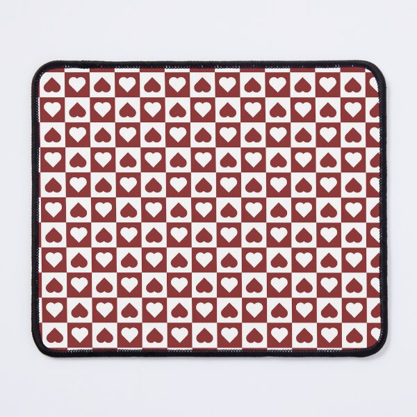 Item preview, White and Brick Red checkered hearts designed and sold by pattern-archive.
