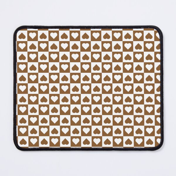 Item preview, White and Bronze checkered hearts designed and sold by pattern-archive.