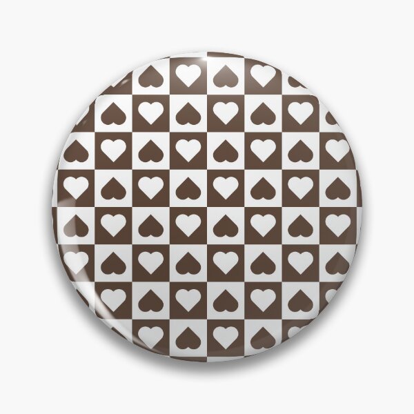 Item preview, White and Brown checkered hearts designed and sold by pattern-archive.