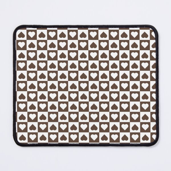 Item preview, White and Brown checkered hearts designed and sold by pattern-archive.