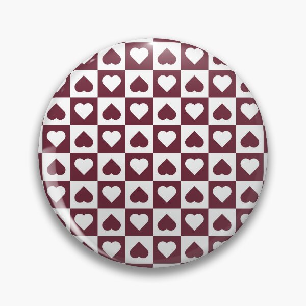 Item preview, White and Burgundy checkered hearts designed and sold by pattern-archive.