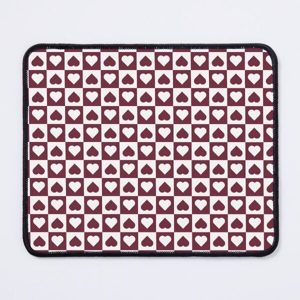 Item preview, White and Burgundy checkered hearts designed and sold by pattern-archive.