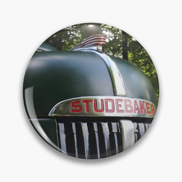 Item preview, 1947 Studebaker M5 Pickup Hood Ornament and Name Badge Detail, Classic Truck Chrome designed and sold by Peter Kraaibeek | Generative Designs and Car Art.