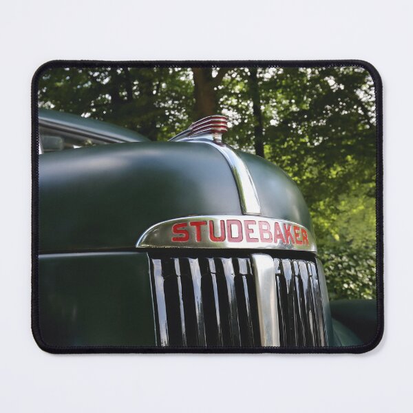 Item preview, 1947 Studebaker M5 Pickup Hood Ornament and Name Badge Detail, Classic Truck Chrome designed and sold by Peter Kraaibeek | Generative Designs and Car Art.