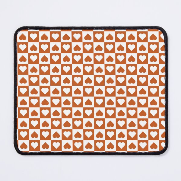 Item preview, White and Burnt Orange checkered hearts designed and sold by pattern-archive.