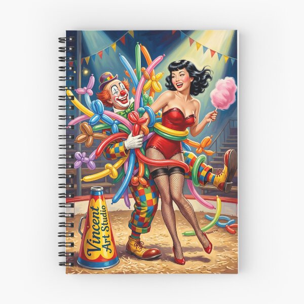 Item preview, Vintage Circus Clown and Pinup Girl Wall Art designed and sold by Vincent-68.