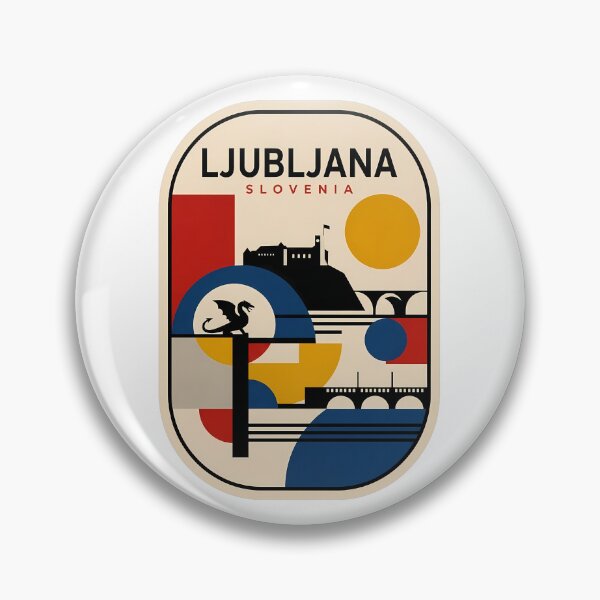Item preview, Ljubljana Slovenia Retro Geometric Travel Skyline designed and sold by k3rstman1.