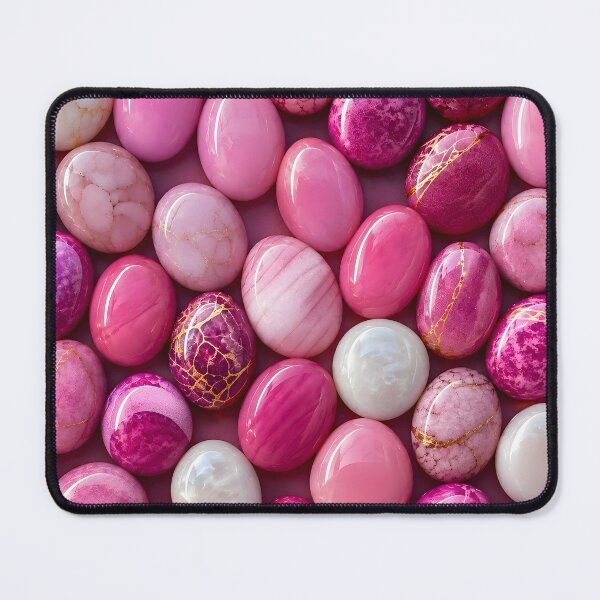 Item preview, Pink Marble Gemstone Pebbles Pattern | Glossy Pink Stone Texture Art designed and sold by Vexora Prints.