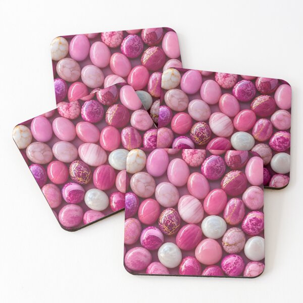 Item preview, Pink Marble Gemstone Pebbles Pattern | Glossy Pink Stone Texture Art designed and sold by Vexora Prints.