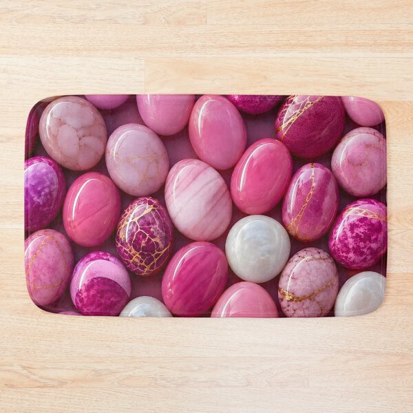 Item preview, Pink Marble Gemstone Pebbles Pattern | Glossy Pink Stone Texture Art designed and sold by Vexora Prints.