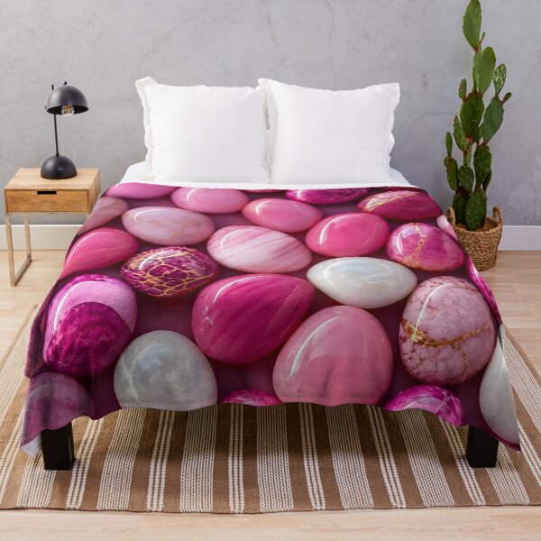Item preview, Pink Marble Gemstone Pebbles Pattern | Glossy Pink Stone Texture Art designed and sold by Vexora Prints.
