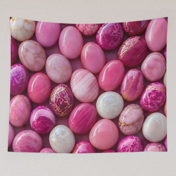 Item preview, Pink Marble Gemstone Pebbles Pattern | Glossy Pink Stone Texture Art designed and sold by Vexora Prints.
