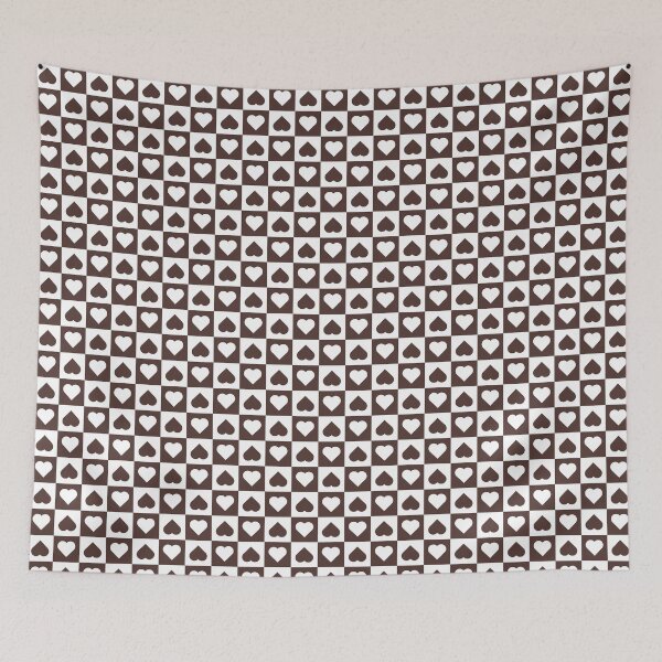 Item preview, White and Chocolate checkered hearts designed and sold by pattern-archive.