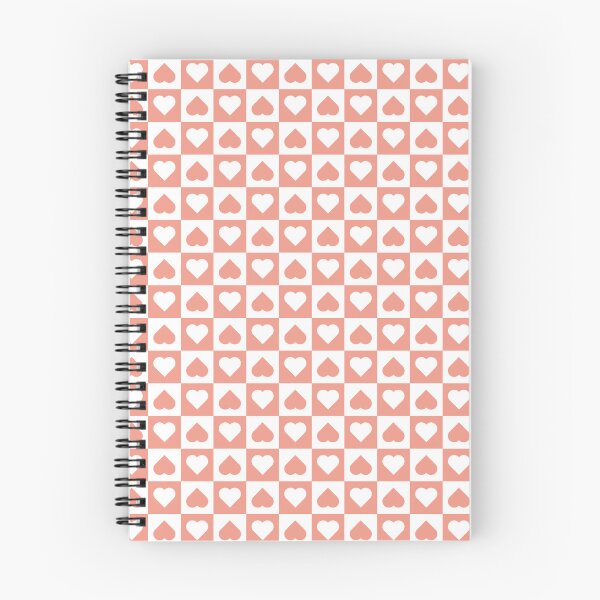 Item preview, White and Coral checkered hearts designed and sold by pattern-archive.