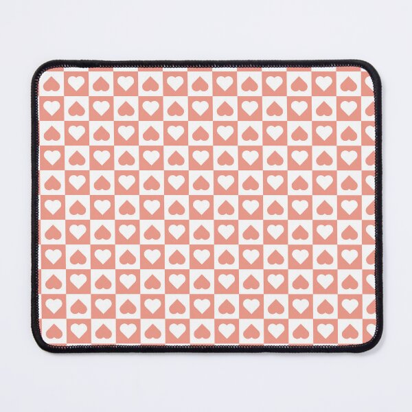 Item preview, White and Coral checkered hearts designed and sold by pattern-archive.