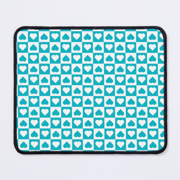 Item preview, White and Cyan checkered hearts designed and sold by pattern-archive.