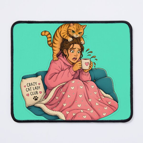 Item preview, Funny Cat Lady Morning Surprise designed and sold by MischiefPaws.