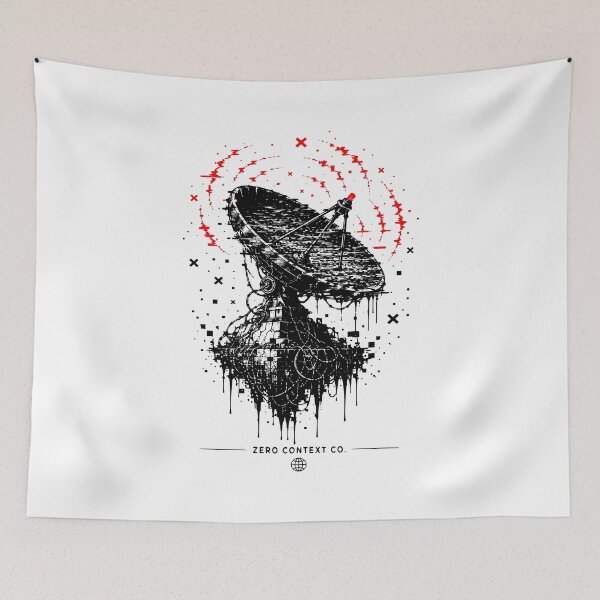 Item preview, Last Signal – Glitch Satellite Dish Digital Decay Streetwear Graphic designed and sold by ZeroContextCo.
