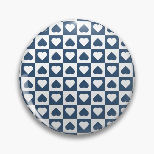 Item preview, White and Denim checkered hearts designed and sold by pattern-archive.