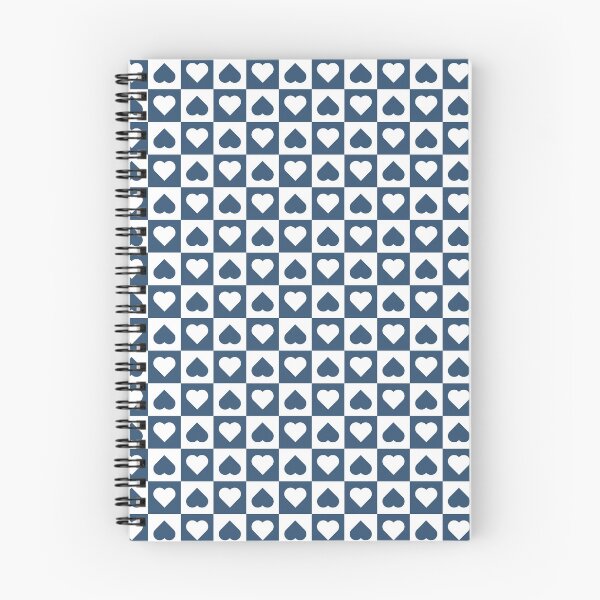 Item preview, White and Denim checkered hearts designed and sold by pattern-archive.