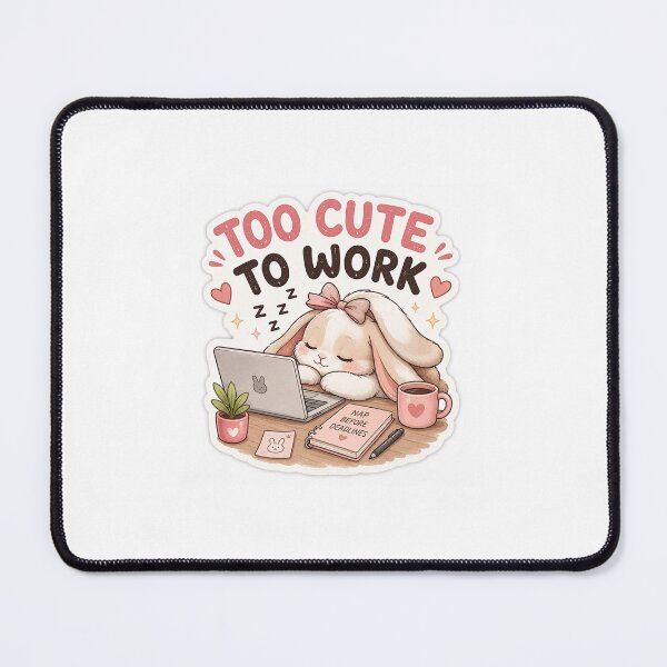 Item preview, Too Cute to Work Bunny Sticker designed and sold by Niftile.
