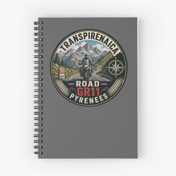 Item preview, Transpirenaica GR11 Trans-Pyrenees Motorcycle Road Sticker TShirt 06 designed and sold by OuterShellUK.