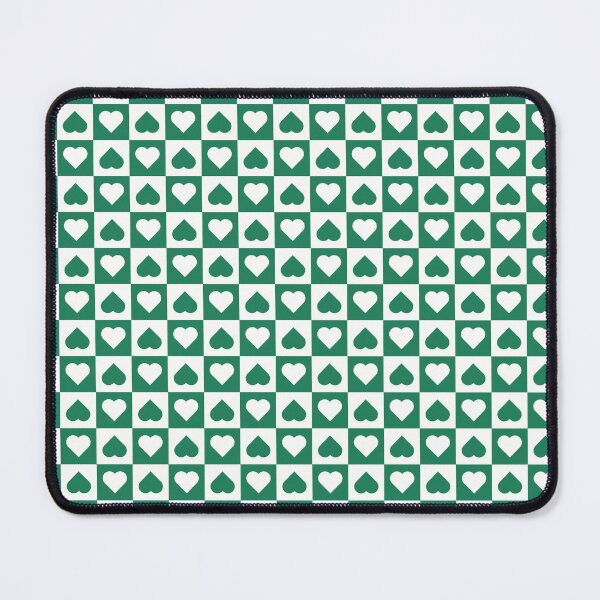 Item preview, White and Green checkered hearts designed and sold by pattern-archive.