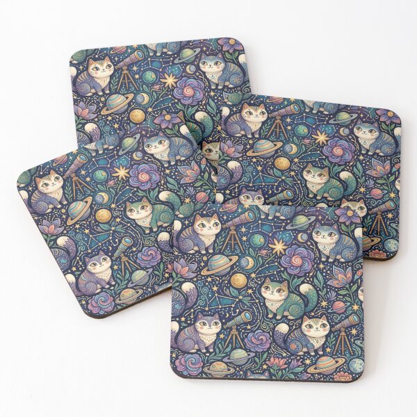 Item preview, Cosmic Cats in Outer Space Pattern designed and sold by Iampoji.
