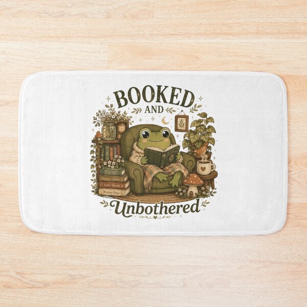 Item preview, Booked and Unbothered Cute Frog Reading Club Cottagecore Book Lover Design designed and sold by RJACreative.