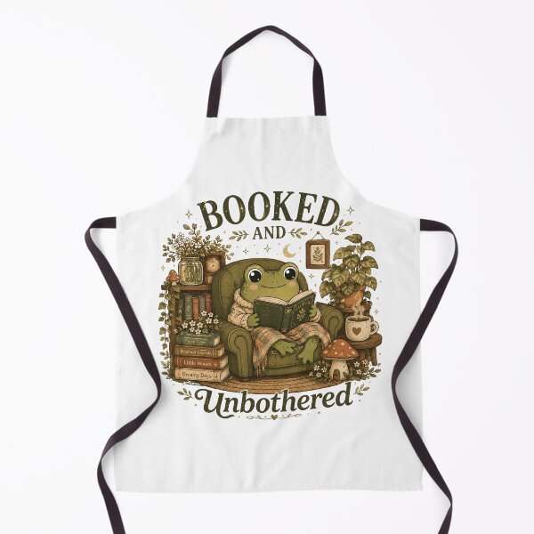 Item preview, Booked and Unbothered Cute Frog Reading Club Cottagecore Book Lover Design designed and sold by RJACreative.