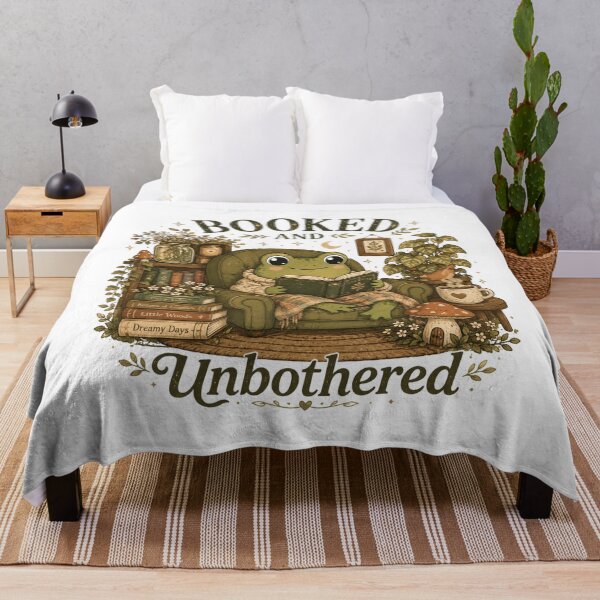 Item preview, Booked and Unbothered Cute Frog Reading Club Cottagecore Book Lover Design designed and sold by RJACreative.