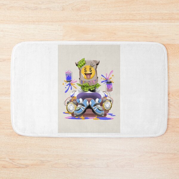 Item preview, Rich Cartoon Character Sitting On Alarm Clocks designed and sold by Lexkon Liu's art.