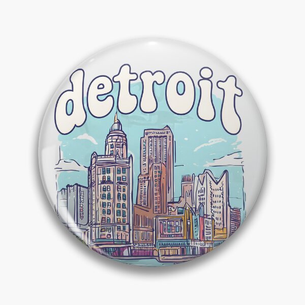 Item preview, Detroit Michigan Cute Pastel Skyline designed and sold by HowToCanadian.