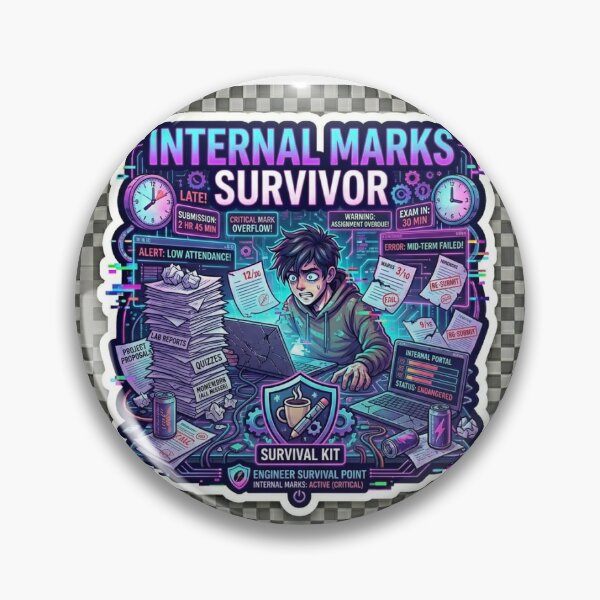 Item preview, Internal Marks Survivor | Funny Engineering Sticker designed and sold by BrahmiArts.
