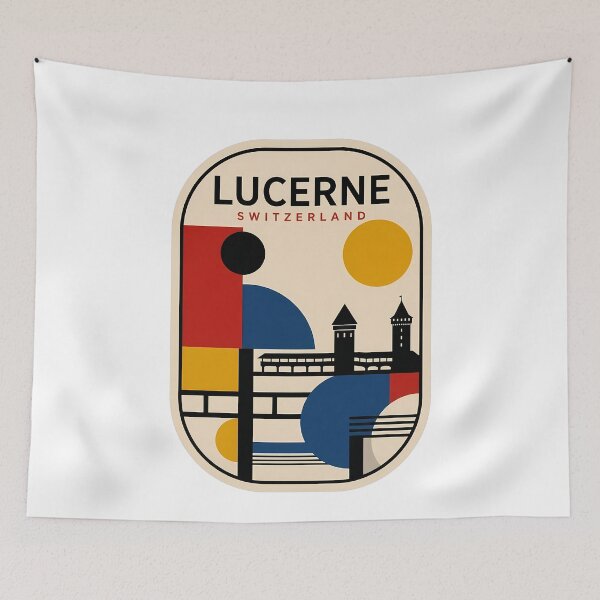 Item preview, Lucerne Switzerland Bauhaus Style Chapel Bridge designed and sold by k3rstman1.