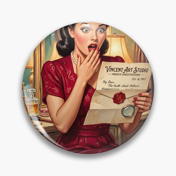 Item preview, Vintage 1940s Pin-Up Girl Mystery Investigation Art designed and sold by Vincent-68.