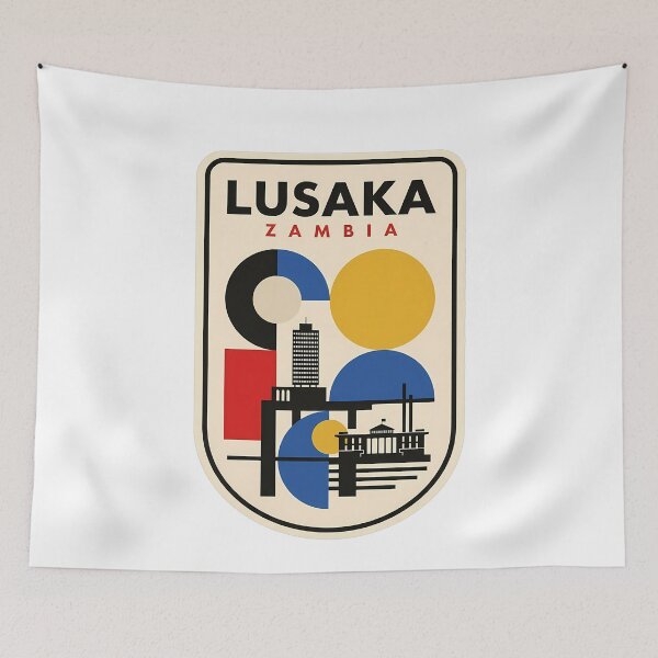 Item preview, Retro Lusaka Zambia Geometric Travel Poster Style designed and sold by k3rstman1.
