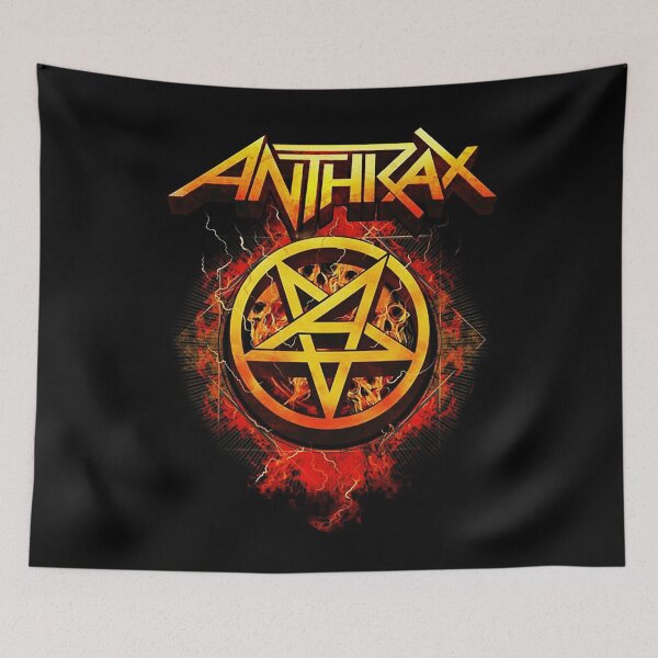 Item preview, Anthrax Pentagram Fire Logo Thrash Metal designed and sold by jonasuhali33.